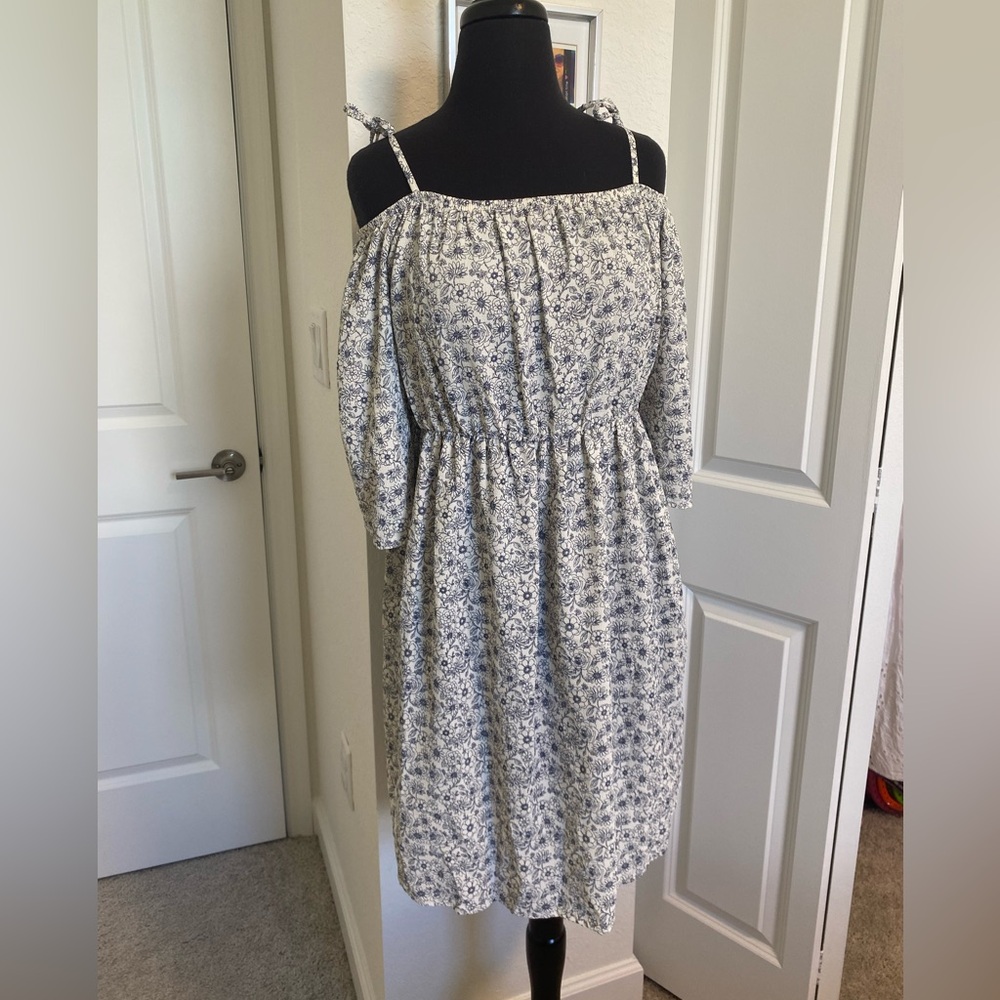 Duetime Maternity Floral Off-Shoulder Dress
